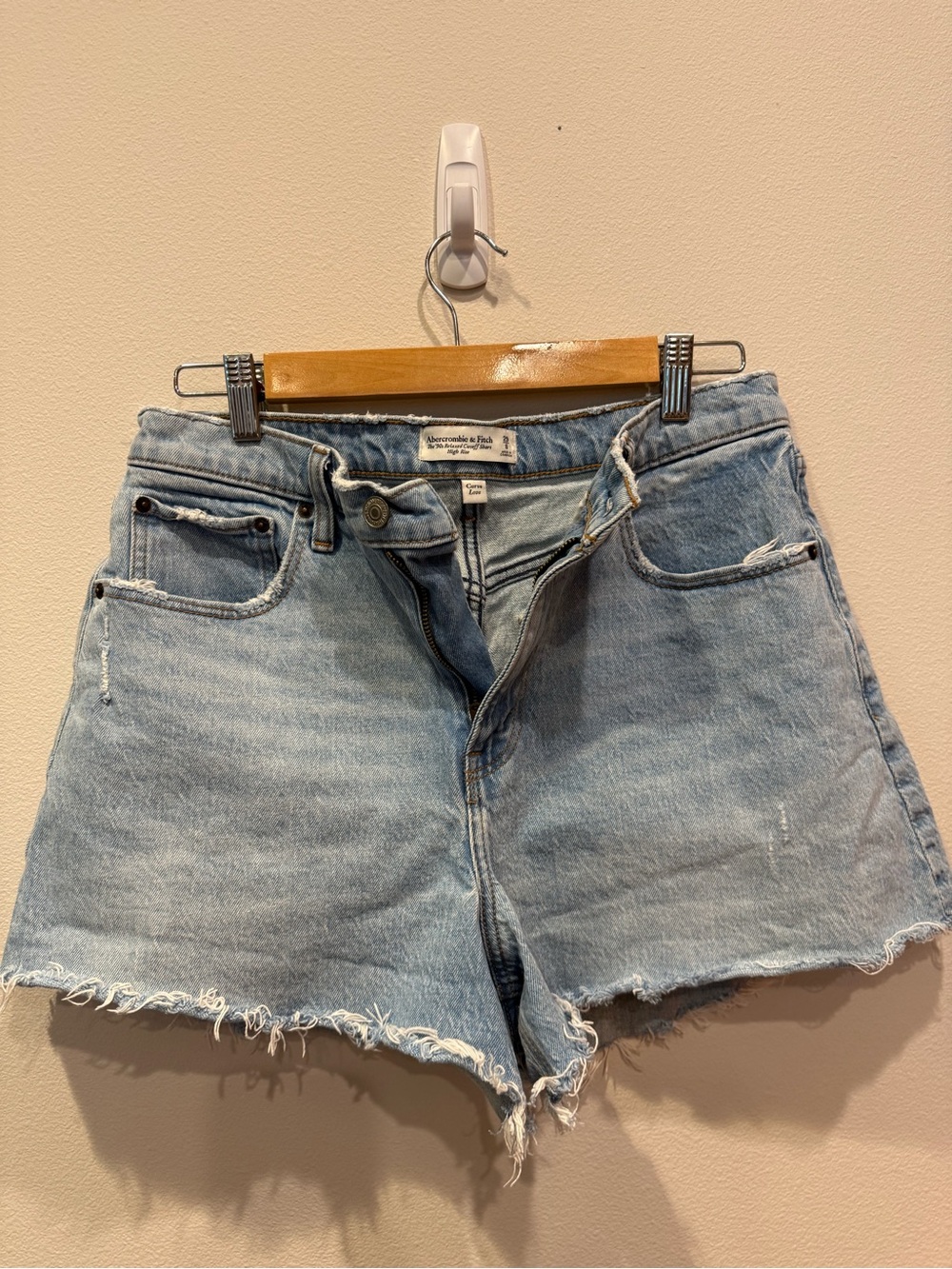 Abercrombie & Fitch Light Wash Denim Cutoff Shorts